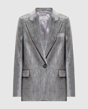 Peserico Green corduroy jacket with monil chain A0170401597