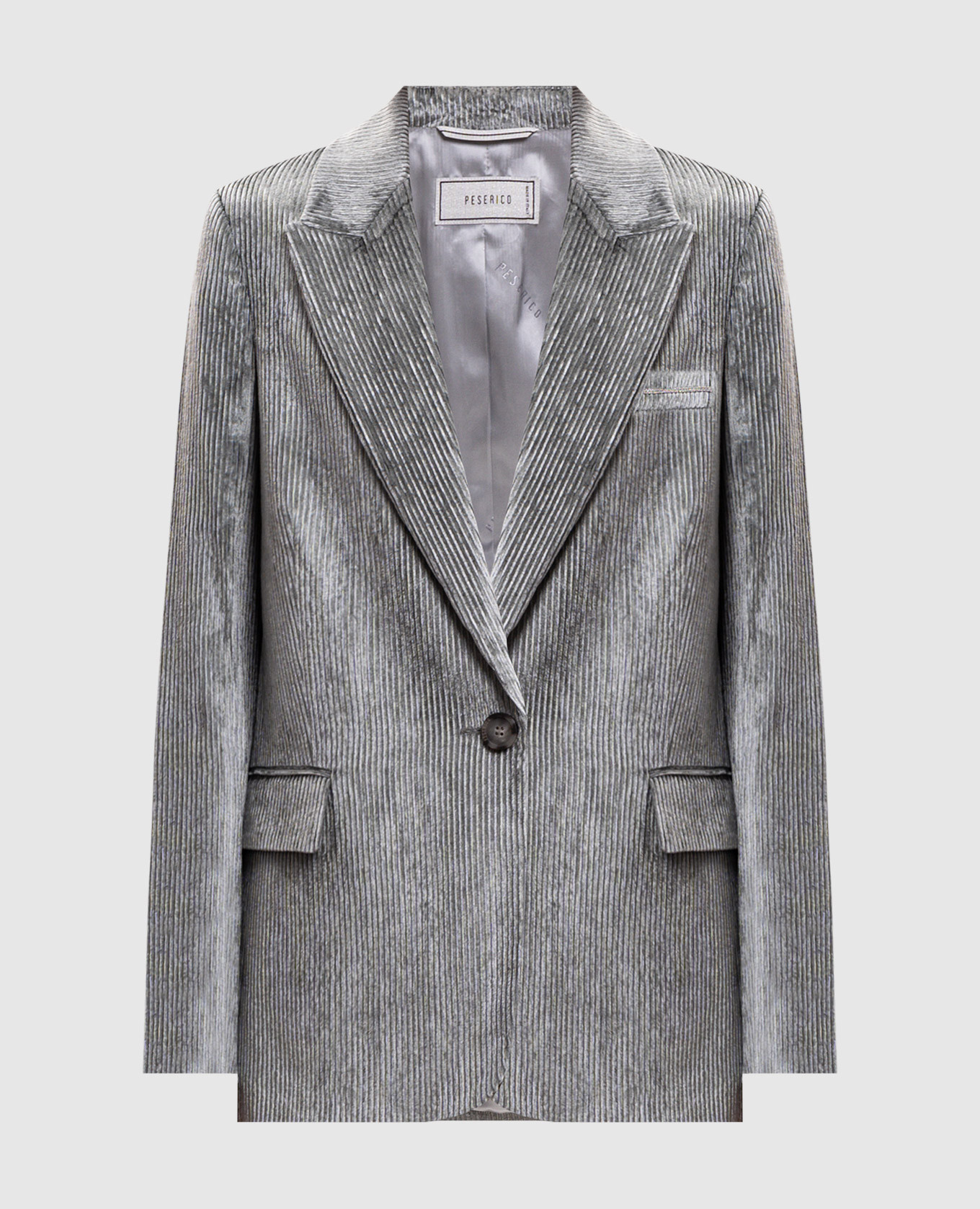 Green corduroy jacket with monil chain