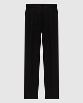 Kiton Black linen pants UPN01H09690