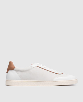 Brunello Cucinelli White suede sneakers MZULDGJ336
