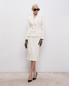 Dolce&Gabbana Beige double-breasted wool jacket F27ACTFUBGC