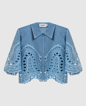 Charo Ruiz Blue cropped Storm blouse 263200