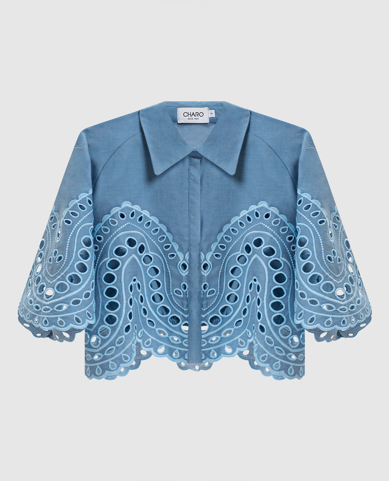 Blue cropped Storm blouse