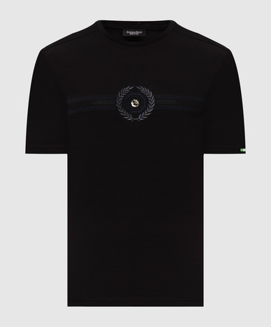 Black T-shirt with embroidered logo