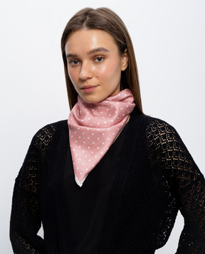 Agnona Pink polka dot silk scarf AS1105S4059