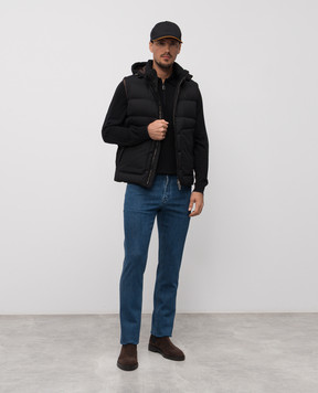 Stefano Ricci Black wool and silk polo shirt K606393Z28F25308
