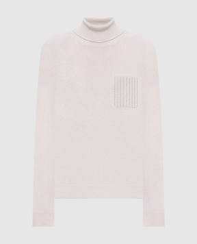 Peserico Ivory wool, silk and cashmere turtleneck A99211F12A9283