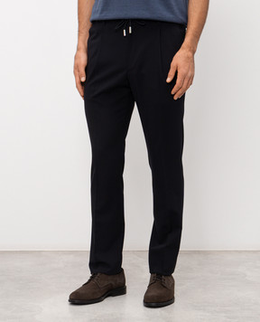 MooRER Blue pants with wool ANTON ANTONWTP