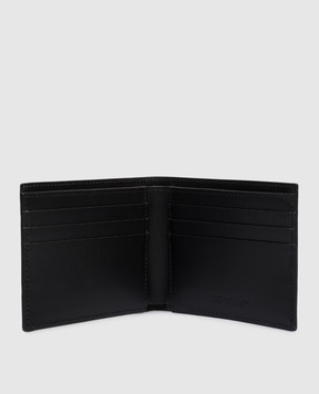 Off-White Black leather wallet with emblem print and logo OMNC085S26LEA001