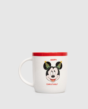 Disney White ceramic cup Mickey Mouse with Christmas tree-shaped ears DN25334