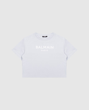 Balmain Children's blue T-shirt with logo BY4A01Z31831214