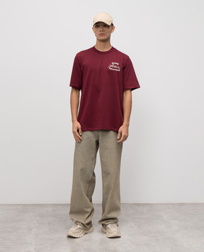 AMIRI Burgundy t-shirt CLUB with logo AMJYTE1254