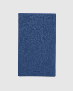 Stefano Ricci Blue leather notebook with textured logo PA2SRPVTD