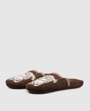 Versace Brown terry slippers with Medusa logo pattern 10242161A17767