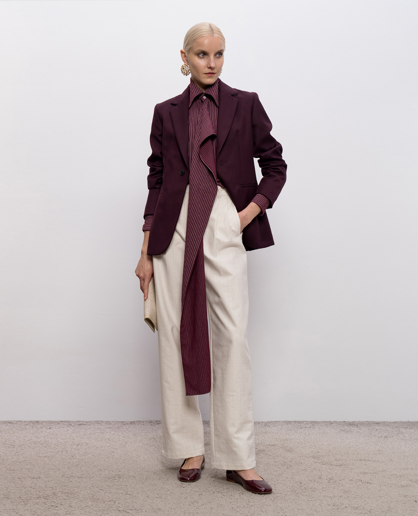 

TECA burgundy striped shirt Max & Co