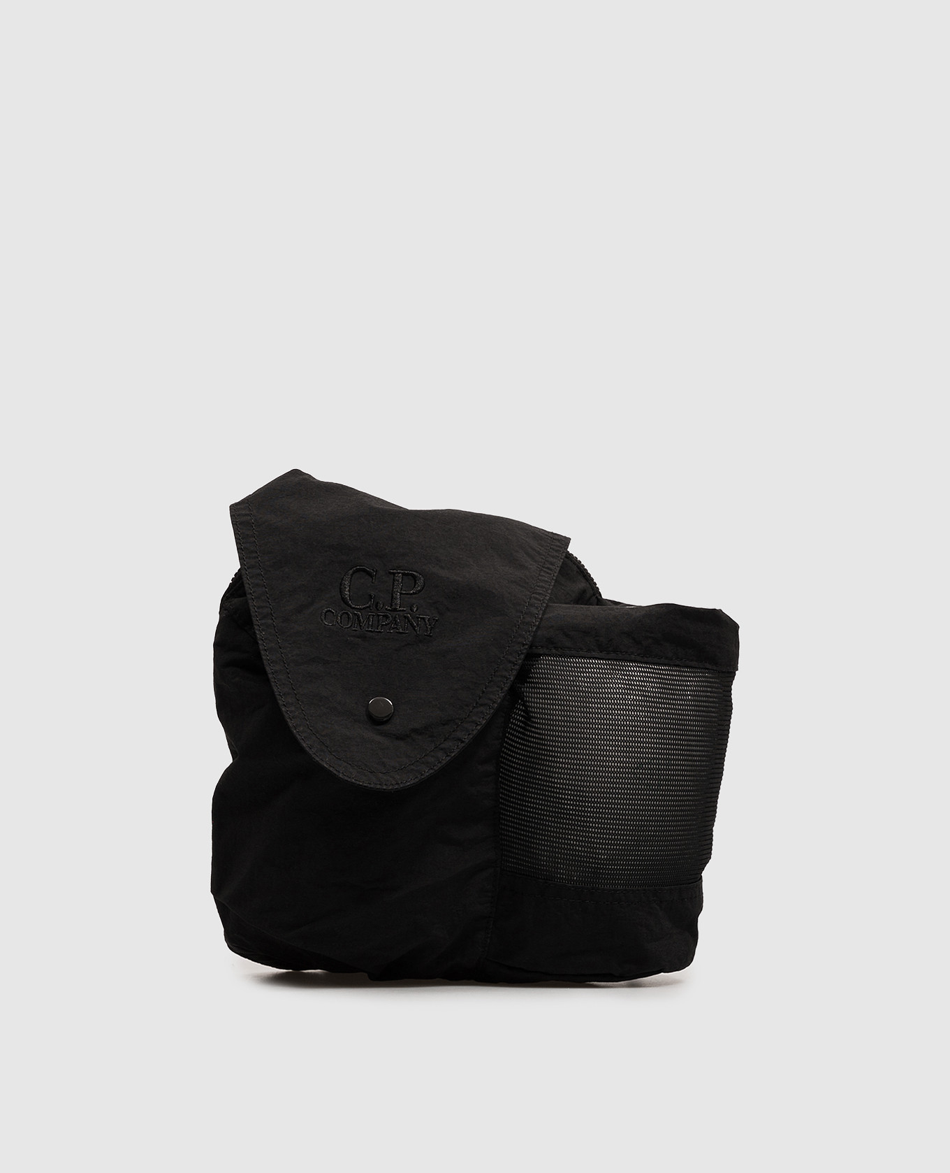 Black bag with logo embroidery