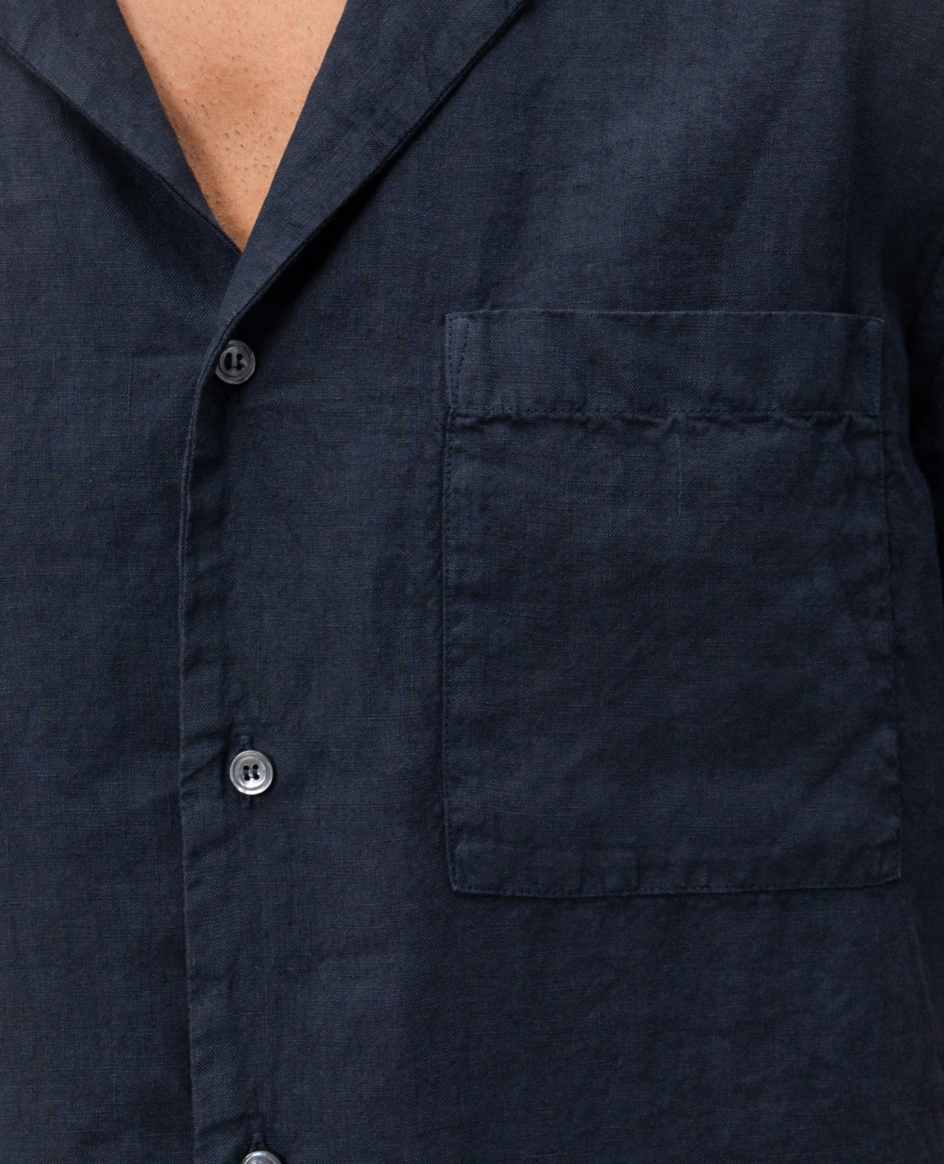 

Blue linen short-sleeved shirt Peserico