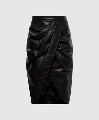 Black leather skirt