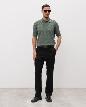 Dolce&Gabbana Black pants with logo patch GP1I9TFUFJU