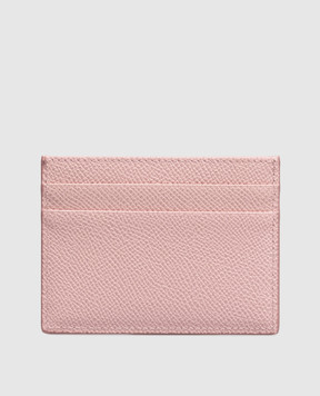 Dolce&Gabbana Pink leather cardholder with metal plate BI0330A1001