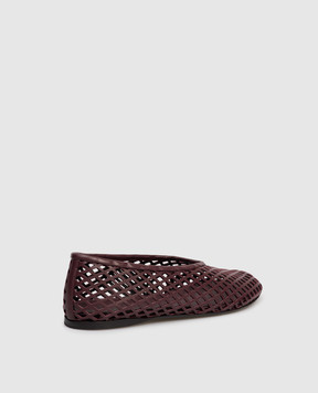 PROENZA SCHOULER Burgundy leather Tee ballet flats with perforations SH251015AL001FC