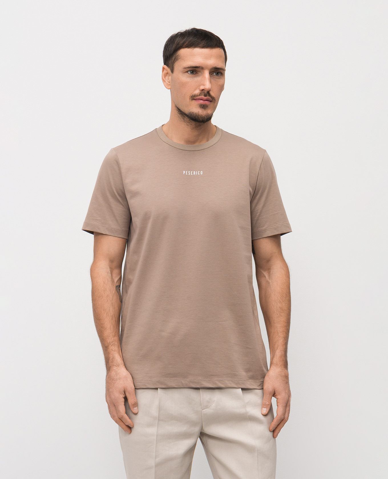 

Beige T-shirt with logo Peserico