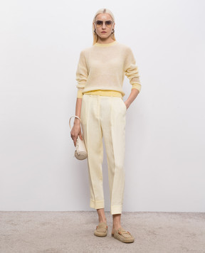 Peserico Yellow linen pants P04316V02606