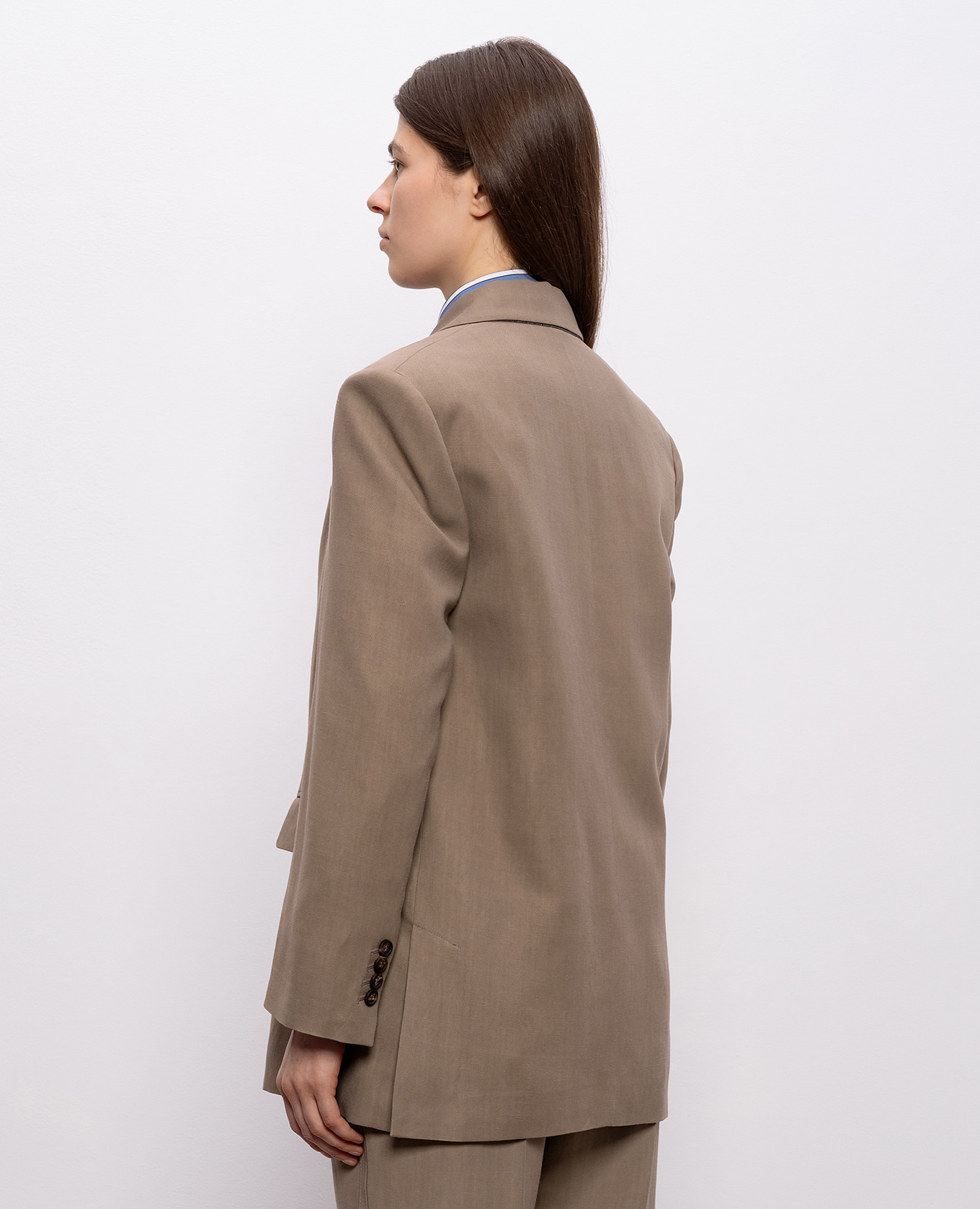 

Brown jacket with linen Brunello Cucinelli