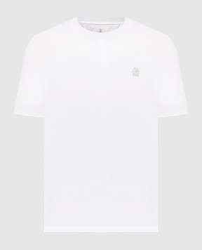 Brunello Cucinelli White T-shirt with emblem M0B131328G