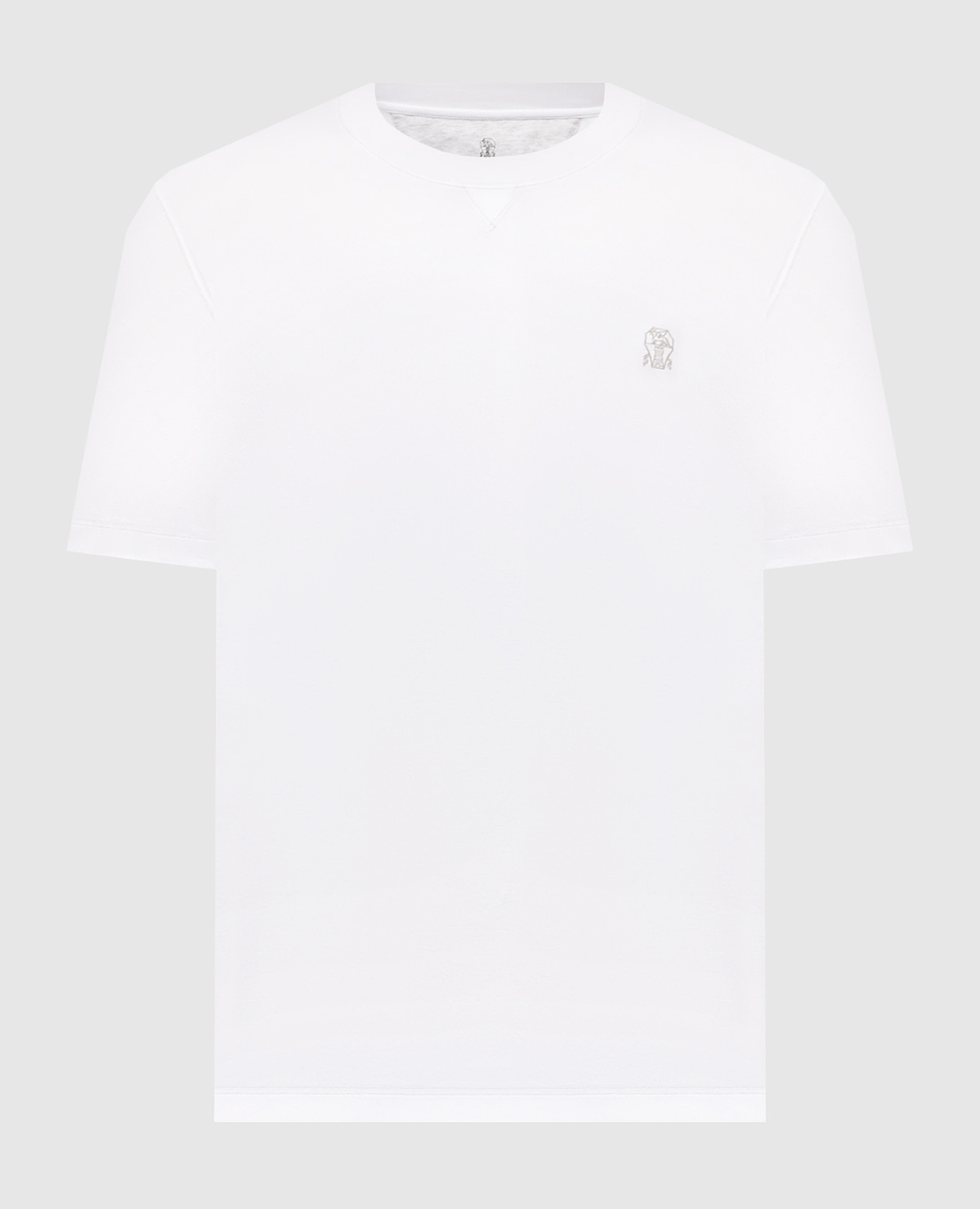 

White T-shirt with emblem Brunello Cucinelli