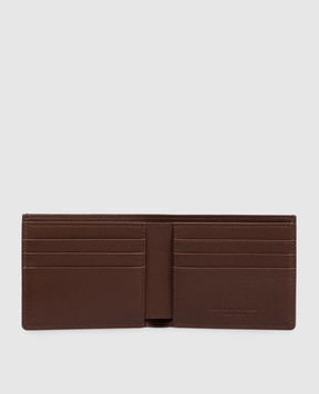 Brunello Cucinelli Brown leather wallet with embossed logo MWZNBU006