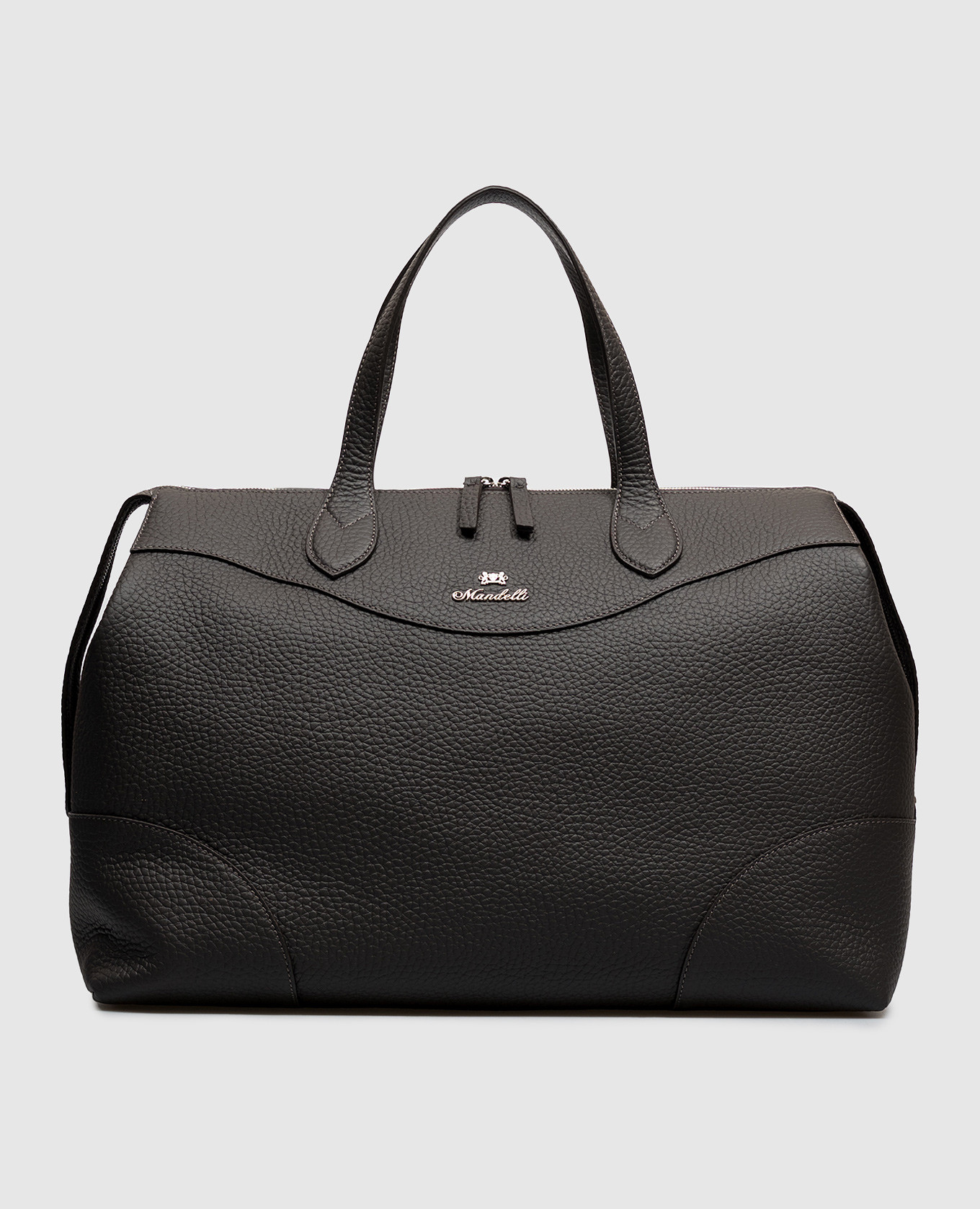 Dark brown leather travel bag