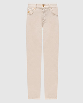 Versace Beige jeans with logo patch 10190501A15041