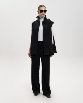 The Row Usuaia black cropped wool trench coat 10601W4255