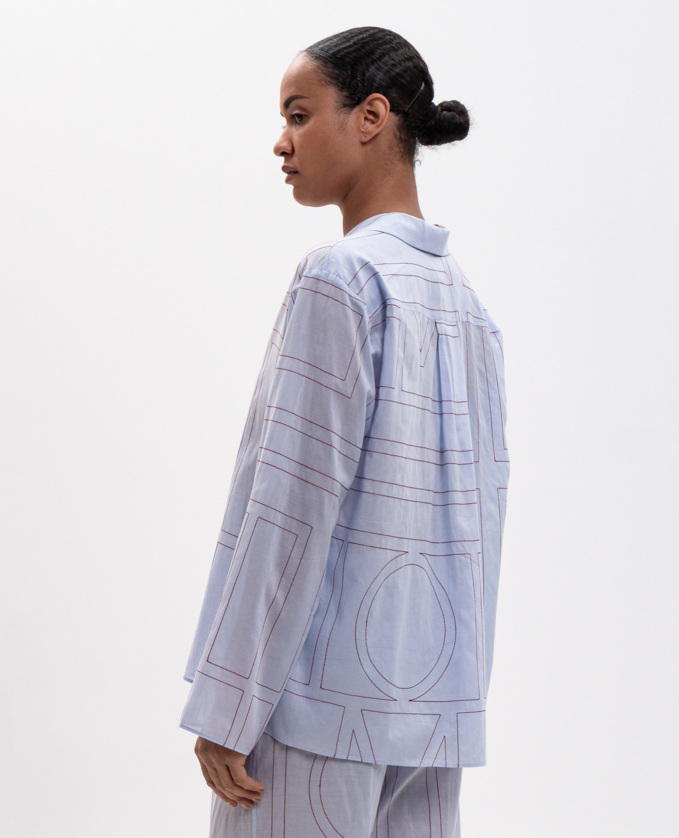 

Blue shirt with contrasting monogram embroidery Toteme, Light blue
