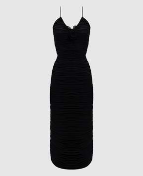 David Koma Black midi dress with drapery RE26DK10DA