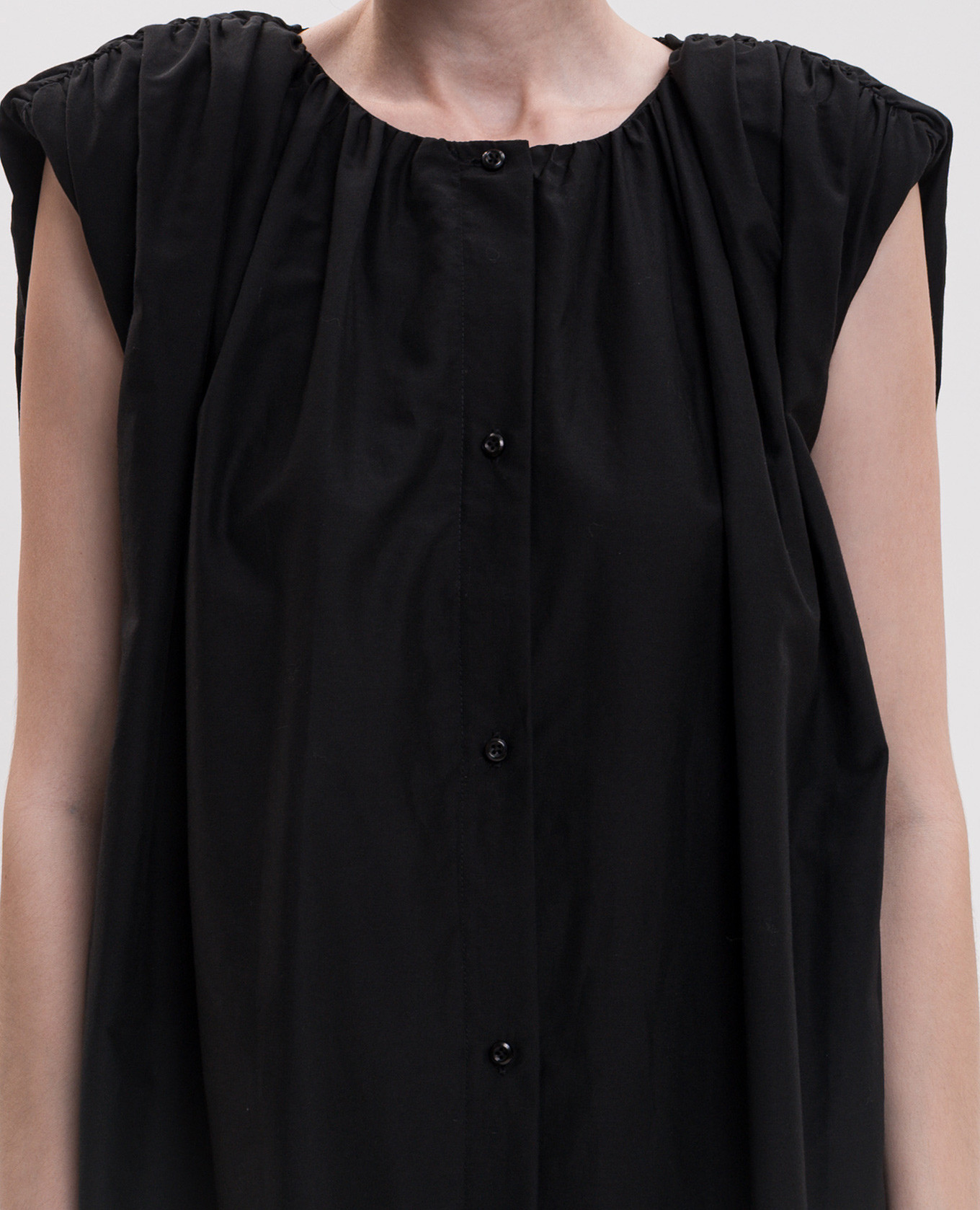 Cora black silk shirt dress Loulou de Saison 4