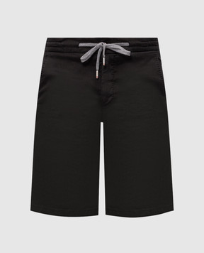 Marco Pescarolo Black linen shorts CENITO5302