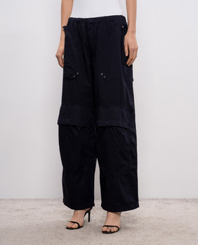 Alexander Wang Blue cargo pants with logo embroidery 1WC1264955