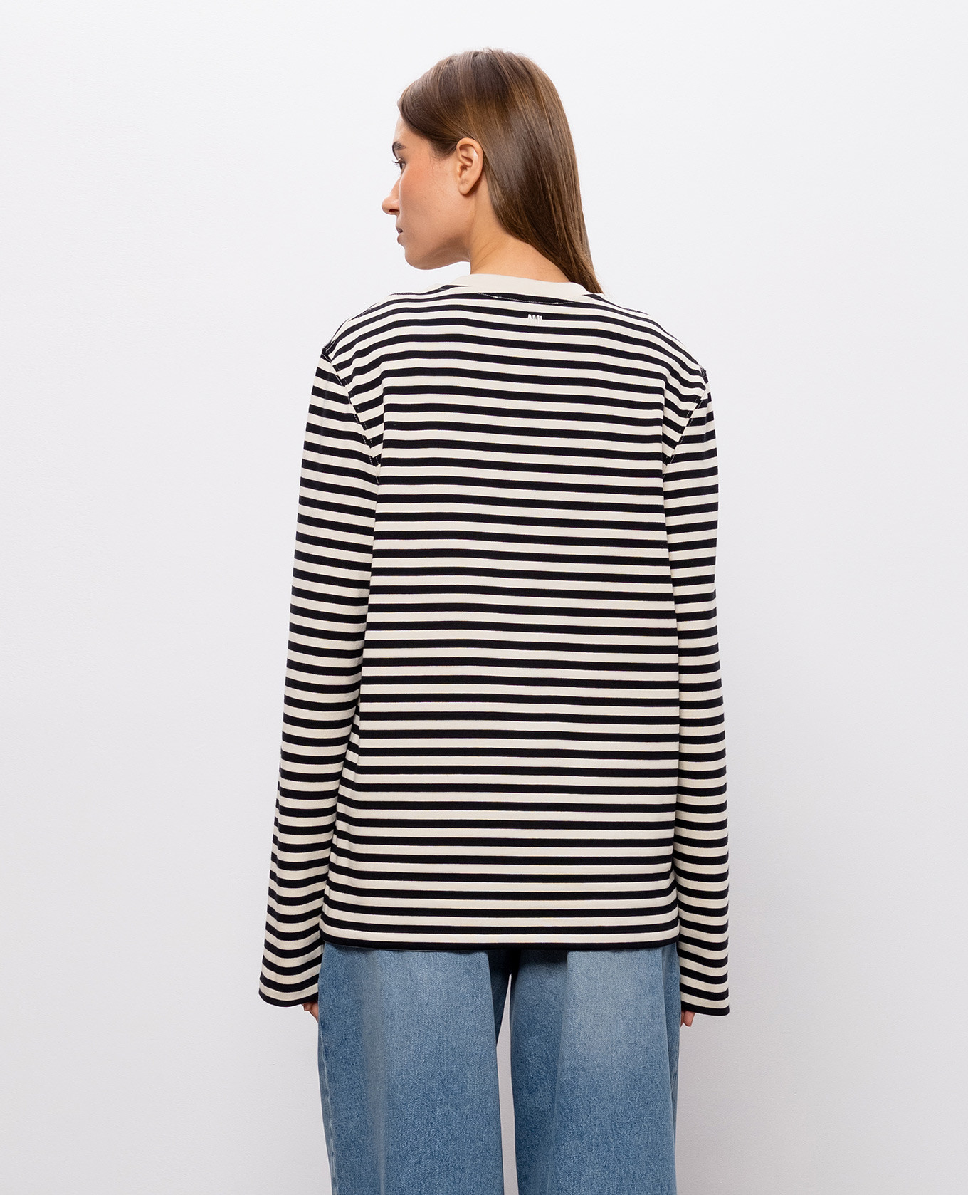 Ivory striped long-sleeve top Ami Paris 4