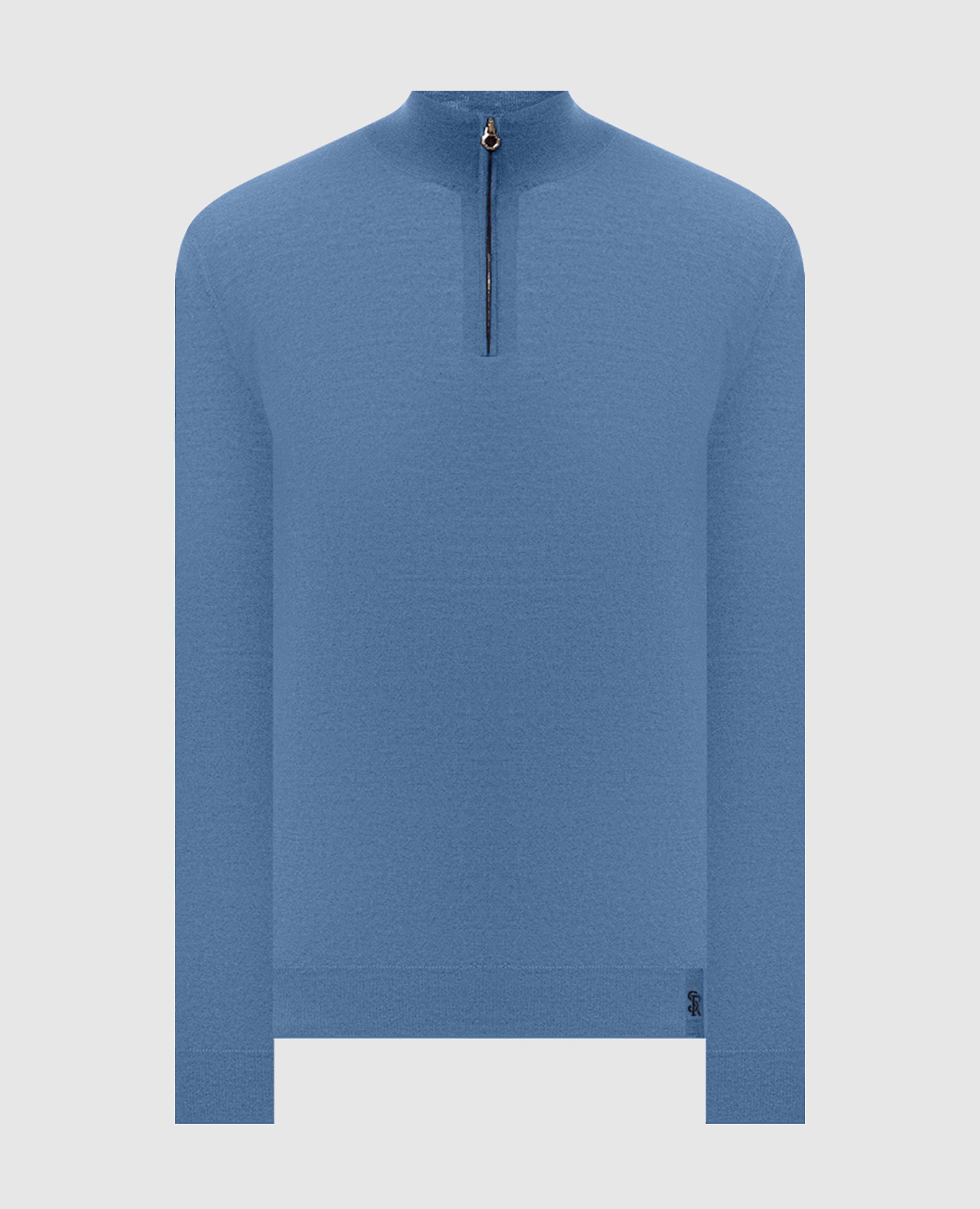 Blue wool, silk and cashmere jumper