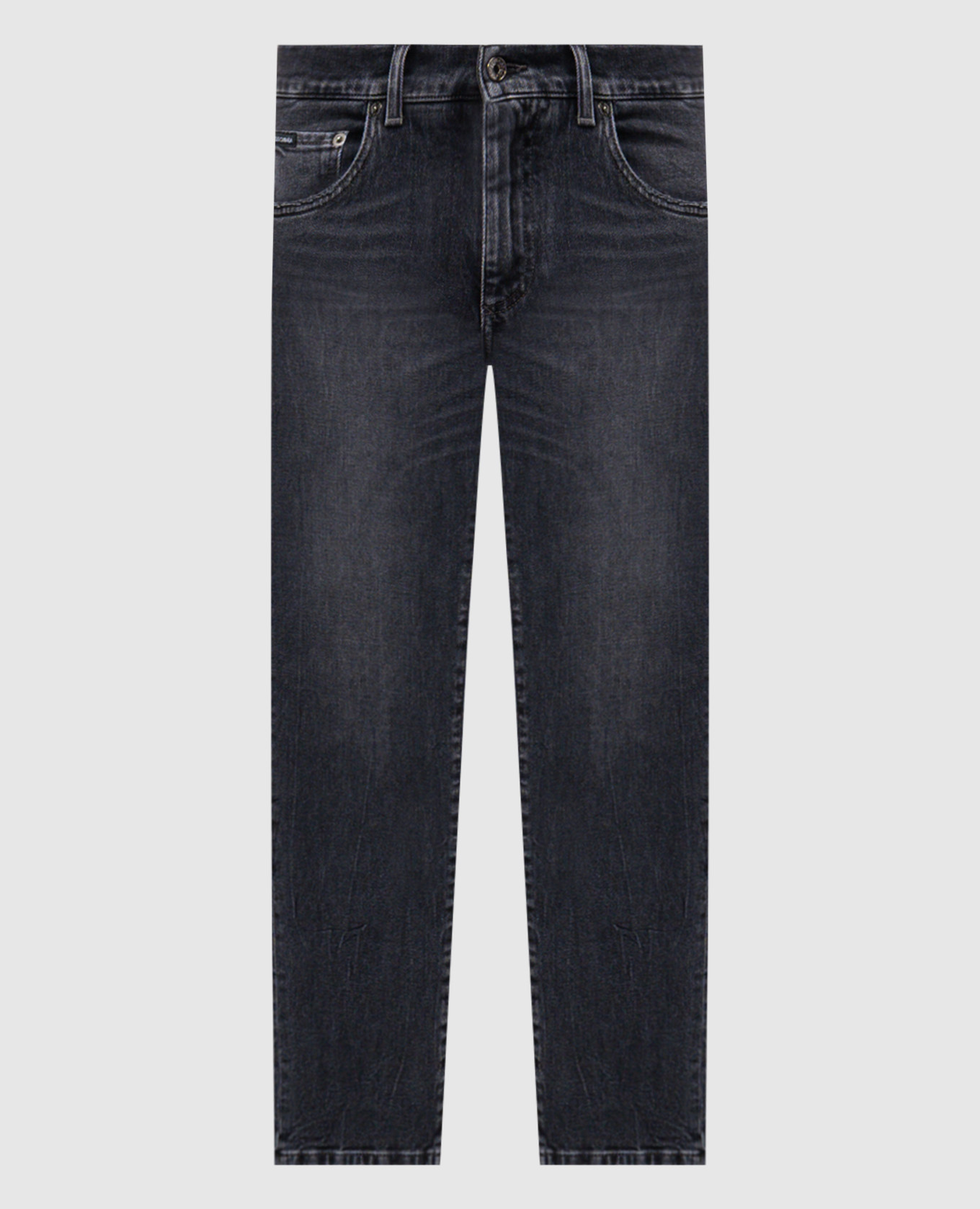 

Grey jeans with embroidered monogram logo Dolce&Gabbana