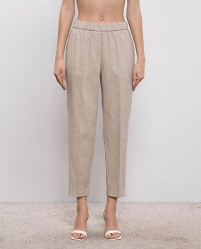 Peserico Beige linen and wool pants A0457205814