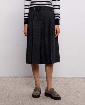 Peserico Gray wool and cashmere Bermuda shorts A0464103358