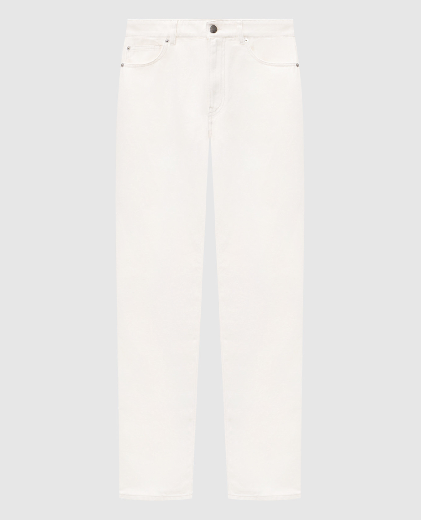 

White linen jeans with logo patch Agnona