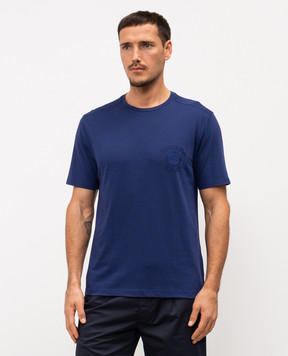 Stefano Ricci Blue T-shirt with embroidered logo MNH6105090803