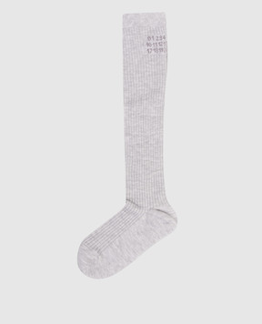 Maison Margiela MM6 Grey socks with logo pattern S52TL0038M13244