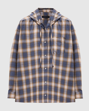 Juun.j Checkered shirt with hood JW6364W50P