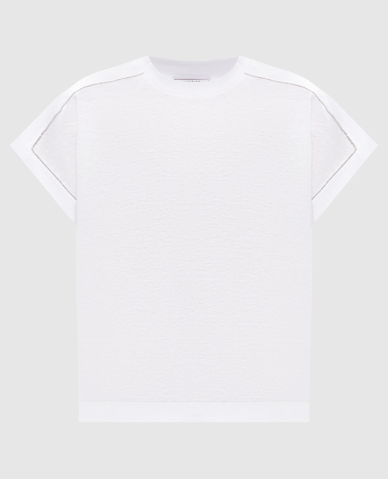 White linen t-shirt with monil chain