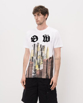 Off-White White T-shirt with branded print 44MAA027Z26J002